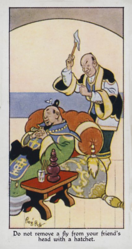 Neodstraňujte mouchu z hlavy svého přítele sekerkou (barva litho) od René Bull