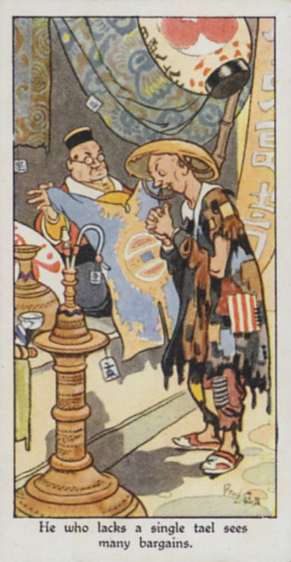 Východní přísloví: Komu chybí jediný tael, vidí mnoho výhod (barva litho) od René Bull