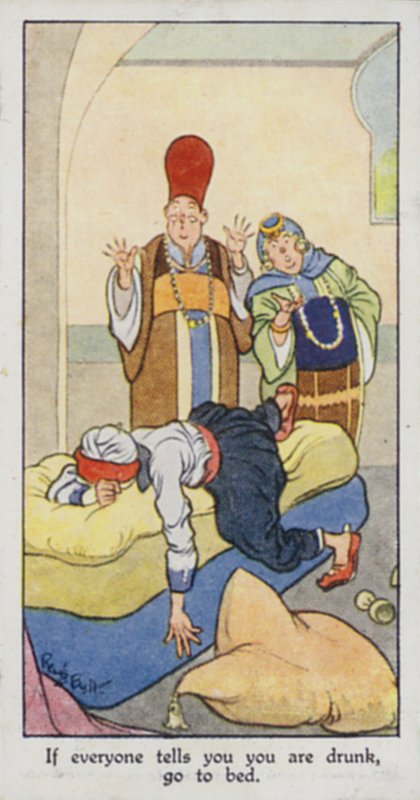 Východní přísloví: Pokud ti všichni říkají, že jsi opilý, jdi spát (barva litho) od René Bull