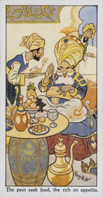 Chudí hledají jídlo, bohatí chuť k jídlu (barva litho) od René Bull