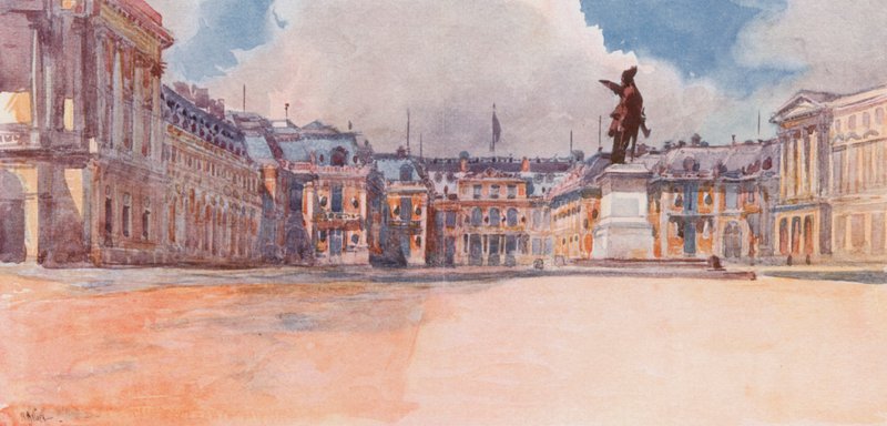 Palác ve Versailles, Strana obrácená ke dvorům, Versailles od Rene Binet