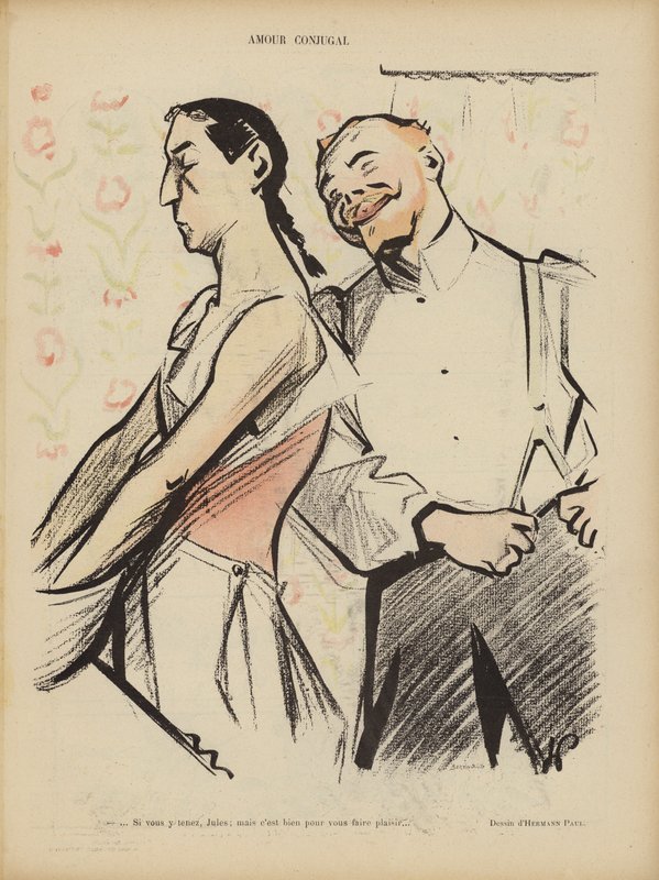 Manželská láska. Ilustrace pro Le Rire od Rene George Hermann Paul