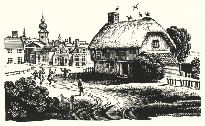 Hans Christian Andersen: Čápi (litho) od Rex (after) Whistler