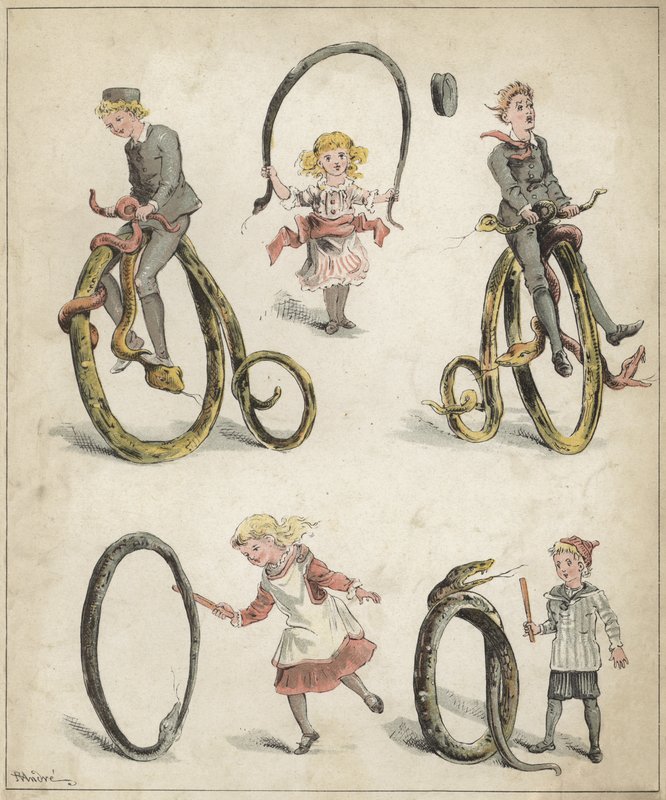 Hry s hady (chromolitho) od Richard Andre
