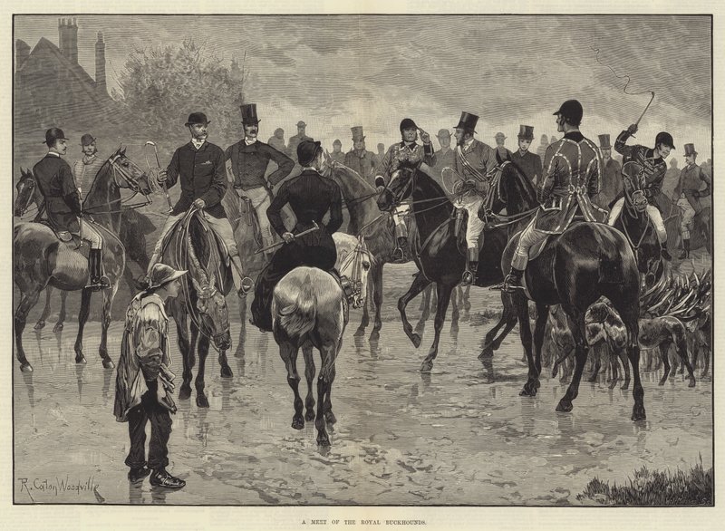 Setkání královských buckhoundů od Richard Caton Woodville junior