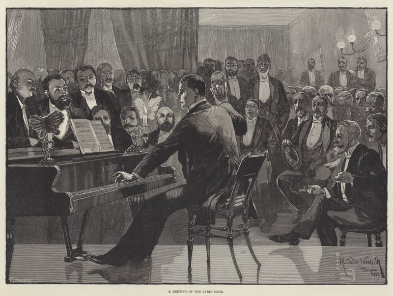 Setkání Lyrického klubu od Richard Caton Woodville junior