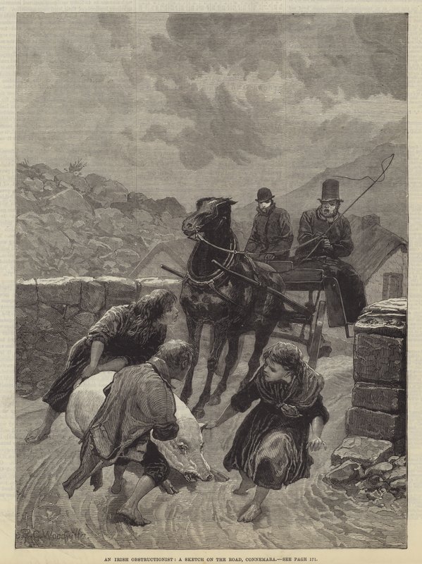 Irish Obstructionist, Sketch on the Road, Connemara od Richard Caton Woodville junior