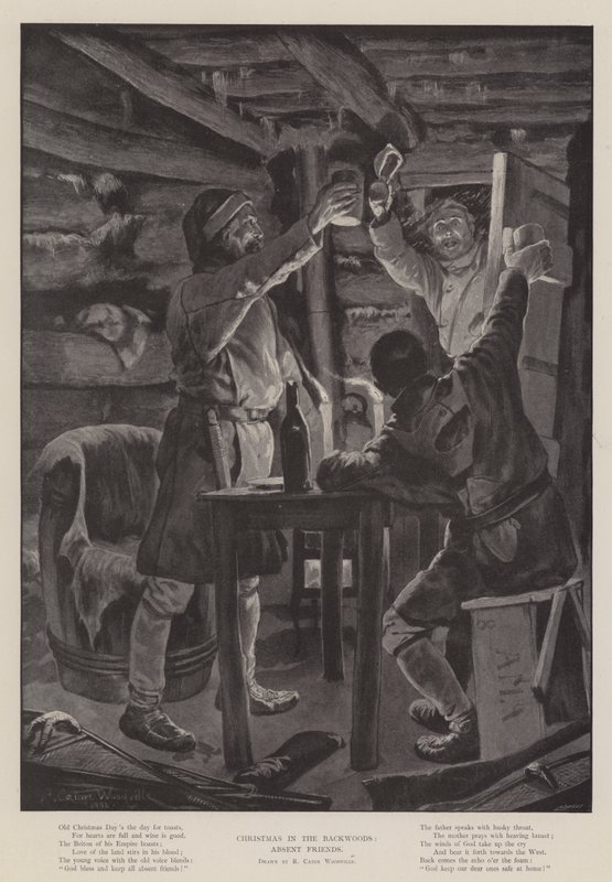 Vánoce v zapadákově, nepřítomní přátelé od Richard Caton Woodville junior
