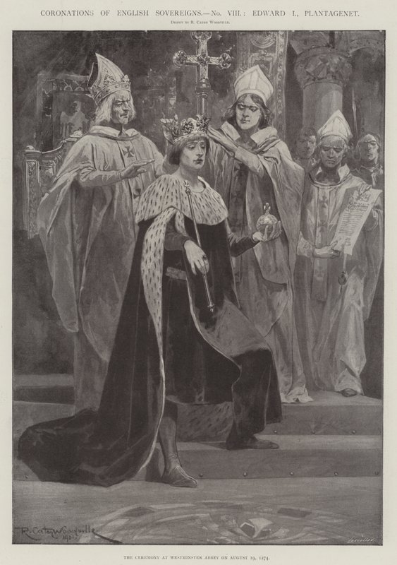Korunovace anglických panovníků, Edward I., Plantagenet od Richard Caton Woodville junior