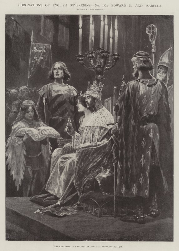 Korunovace anglických panovníků, Edwarda II a Isabella od Richard Caton Woodville junior