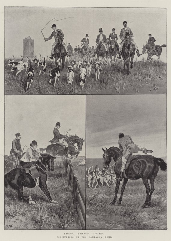 Lov na lišku v Campagna, Řím od Richard Caton Woodville junior