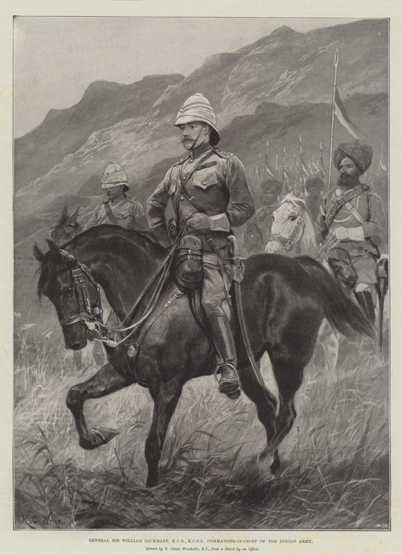Generál Sir William Lockhart, KCB, KCSI, vrchní velitel indické armády od Richard Caton Woodville junior