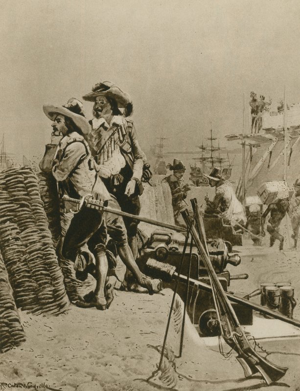 Položení základů britské nadvlády v Indii (hlubotisk) od Richard Caton Woodville junior