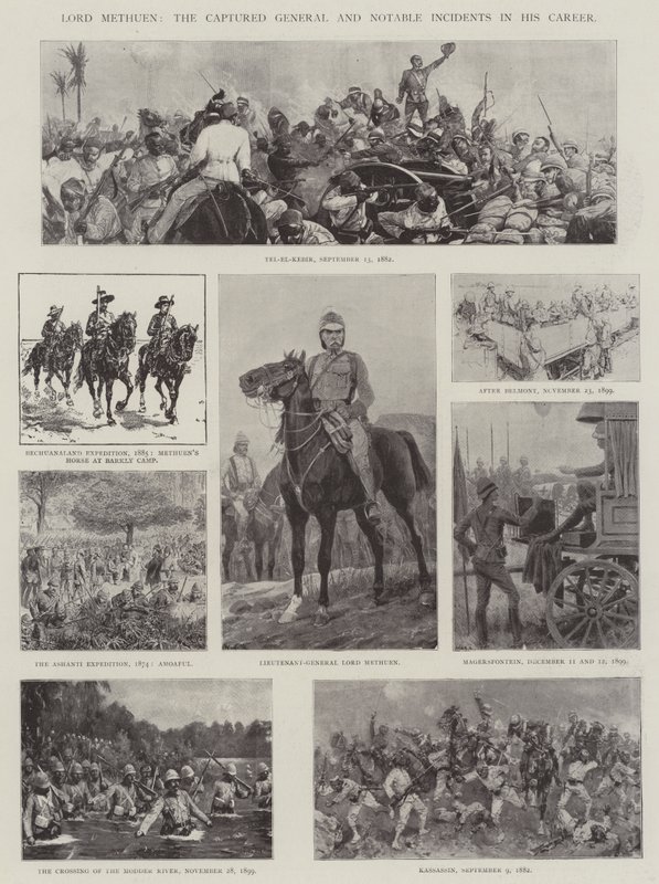 Lord Methuen, zajatý generál a pozoruhodné incidenty v jeho kariéře od Richard Caton Woodville junior