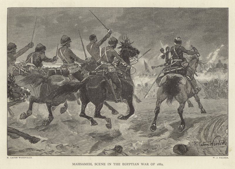 Mahsameh, scéna z egyptské války v roce 1882 od Richard Caton Woodville junior
