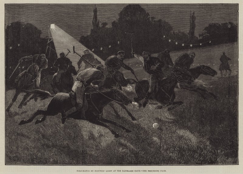 Polo-Match by Electric Light v klubu Ranelagh od Richard Caton Woodville junior