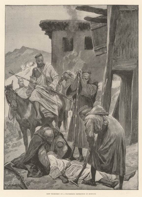 Riff Tribesmen na loupeživé expedici v Maroku od Richard Caton Woodville junior