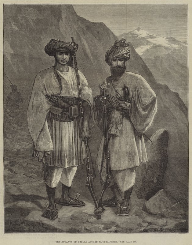 Postup na Cabul, afghánští horalé od Richard Caton Woodville junior