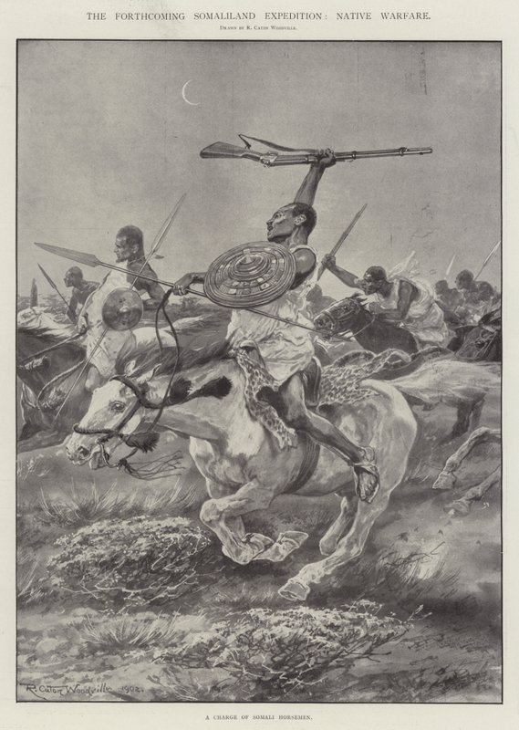 Nadcházející expedice Somaliland, Native Warfare od Richard Caton Woodville junior