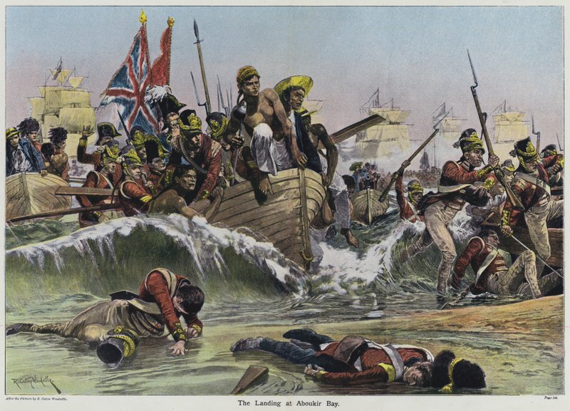 Přistání v Aboukir Bay od Richard Caton II Woodville