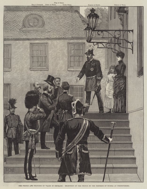 Princ a princezna z Walesu v Dánsku, Přijetí prince ruským císařem ve Fredensborgu od Richard Caton Woodville junior