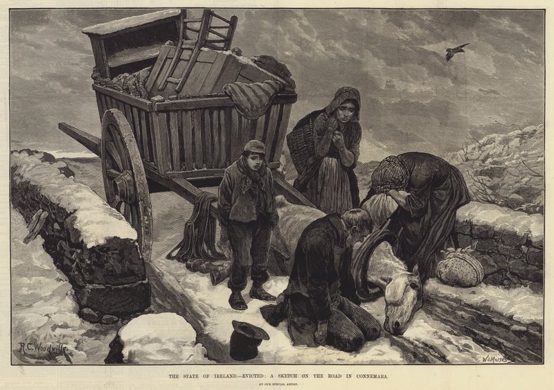 Stát Irsko, vystěhován, Sketch on the Road v Connemara od Richard Caton Woodville junior