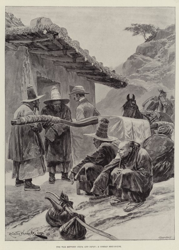 Válka mezi Čínou a Japonskem, Corean Rest-House od Richard Caton Woodville junior