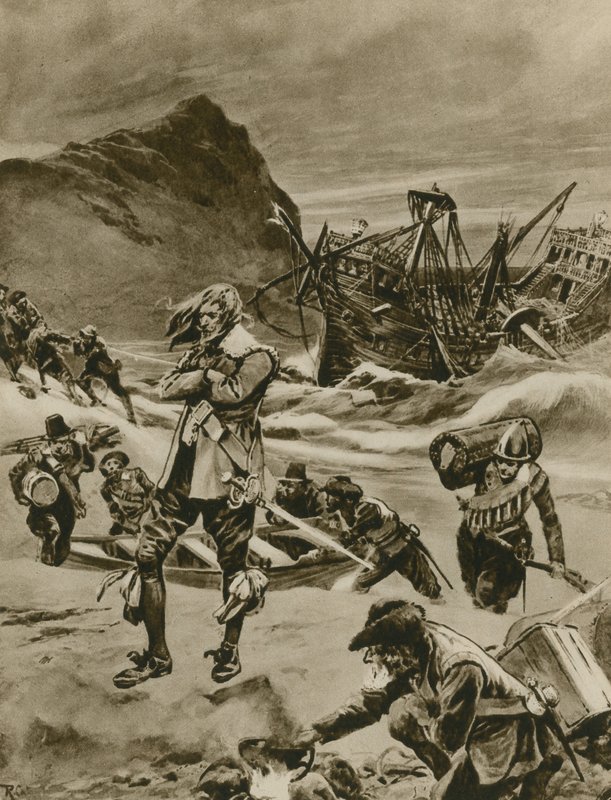 Vrak, který dal Británii Bermudy (hlubotisk) od Richard Caton Woodville junior