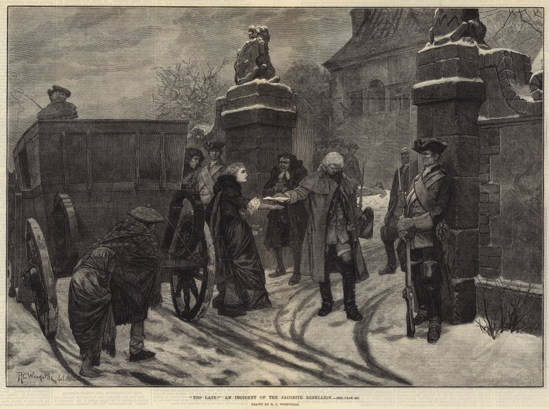 Příliš pozdě! incident jakobitského povstání od Richard Caton Woodville junior