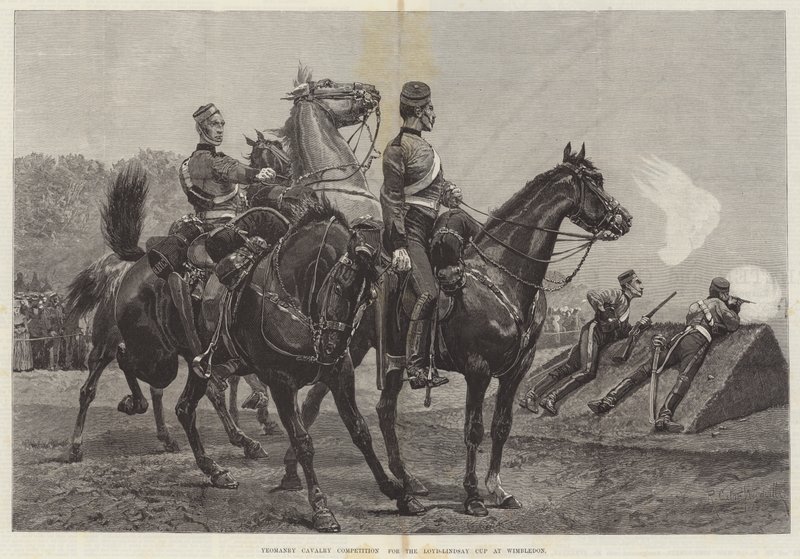 Soutěž Yeomanry Cavalry o Loyd-Lindsay Cup ve Wimbledonu od Richard Caton Woodville junior