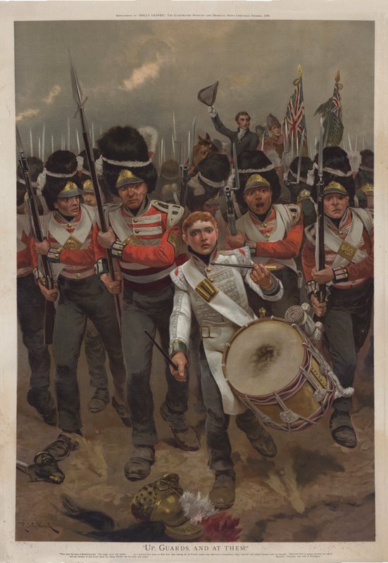 Vzhůru, stráže, a na ně! Wellington v bitvě u Waterloo od Richard Caton II Woodville