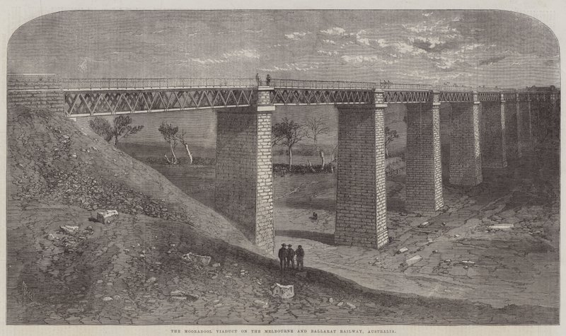 Viadukt Moorabool na železnici Melbourne a Ballarat v Austrálii od Richard Principal Leitch
