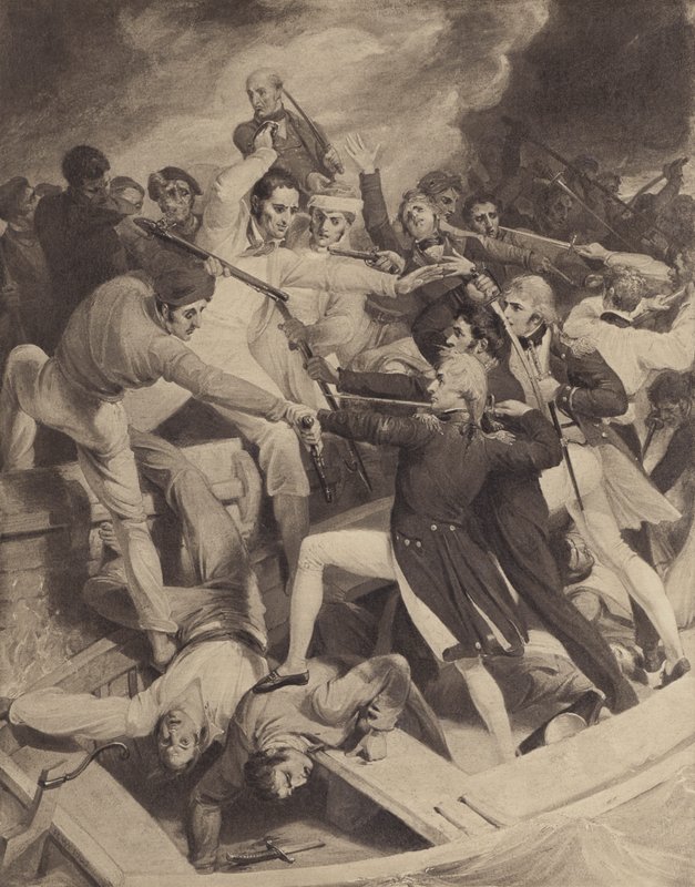 Konflikt kontraadmirála Nelsona se španělským startem, 3. července 1797 od Richard after Westall