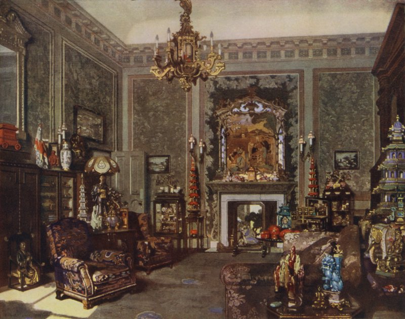 Čínská místnost Chippendale Queen Mary, Buckingham Palace, Londýn (Color Litho) od Richard (after) Jack
