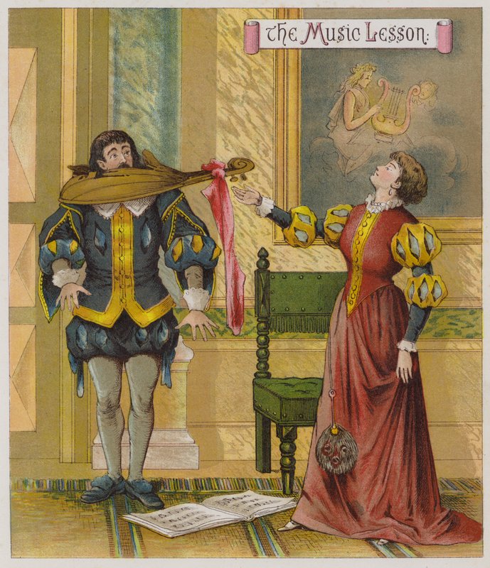 Ilustrace ke Zkrocení zlé ženy (chromolitho) od Richard Andre
