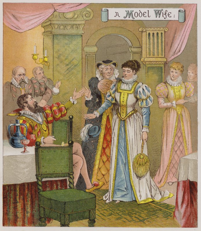 Ilustrace ke Zkrocení zlé ženy (chromolitho) od Richard Andre