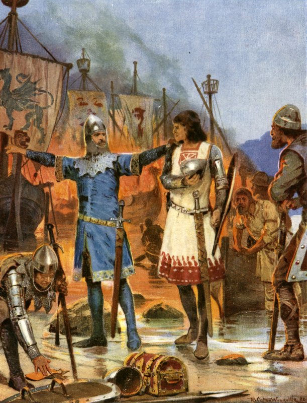 Fitzstephen spálil své lodě od Richard Caton II (after) Woodville