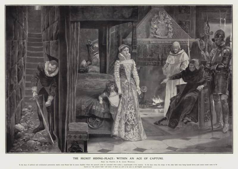 Tajný úkryt: uvnitř esa zajetí (litho) od Richard Caton II (after) Woodville