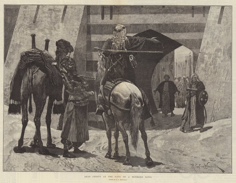 Arabští náčelníci u brány obleženého města od Richard Caton Woodville junior