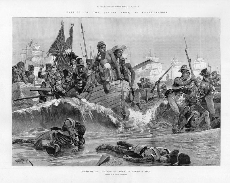 Vylodění britské armády v Aboukir Bay od Richard Caton Woodville junior