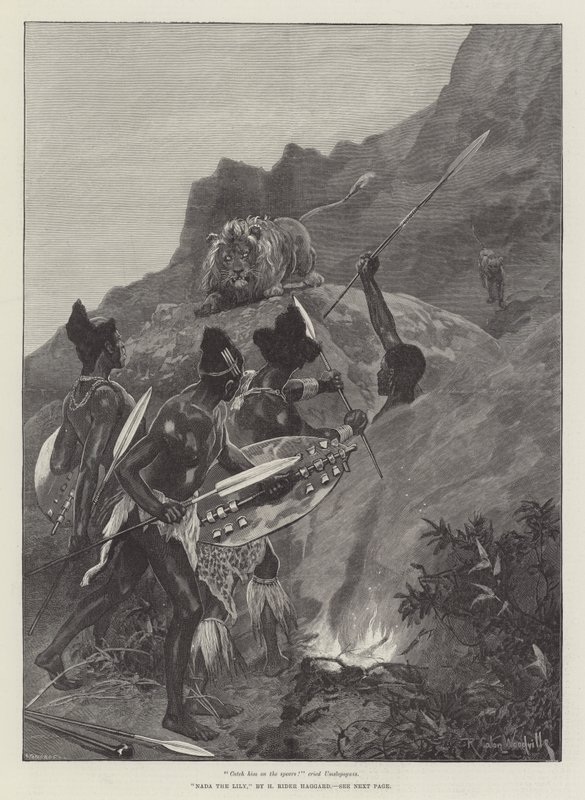 Nada the Lily, od H Rider Haggard od Richard Caton Woodville junior
