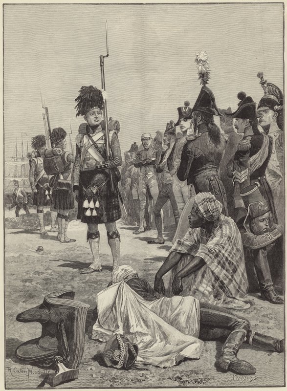 42. Highlanders střežící francouzské zajatce od Richard Caton Woodville junior