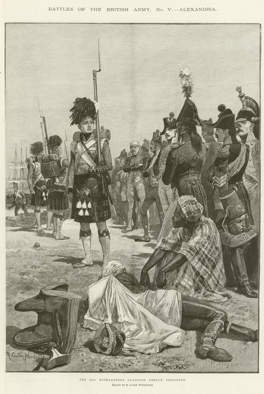 42. Highlanders střežící francouzské zajatce od Richard Caton Woodville junior