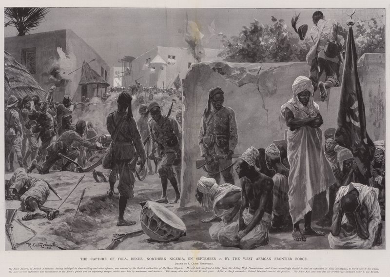 Dobytí Yoly, Benue, severní Nigérie, dne 2. září Západoafrickými pohraničními silami od Richard Caton Woodville junior