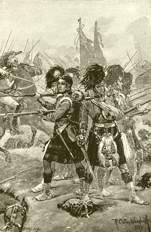 Čtyřicáté druhé Highlanders v Quatre Bras od Richard Caton Woodville junior