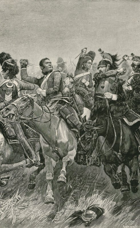 Galantní obvinění Skotů Grayů v bitvě u Waterloo od Richard Caton Woodville junior