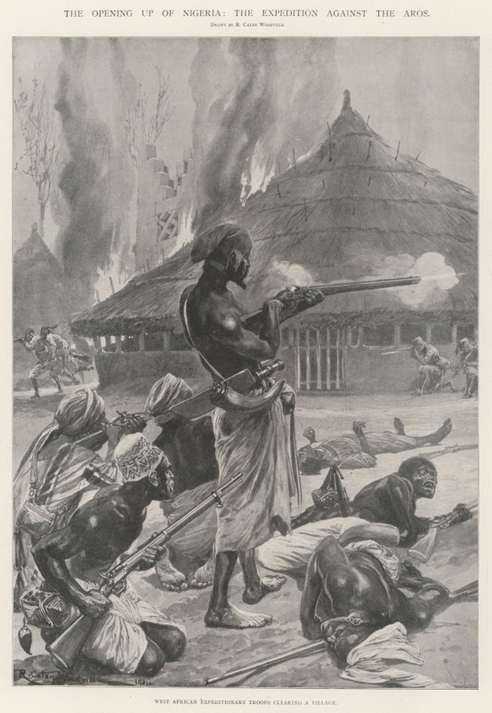 Otevření Nigérie, výprava proti Arosům od Richard Caton Woodville junior