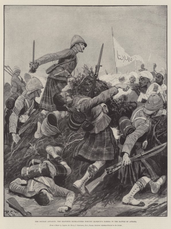 Soudan Advance, Seaforth Highlanders nutící Mahmud