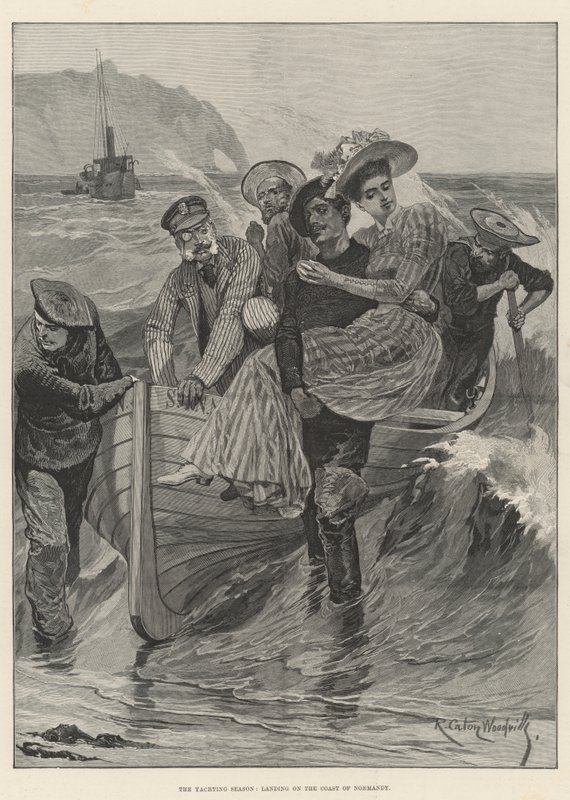 Yachting Season, přistání na pobřeží Normandie od Richard Caton Woodville junior