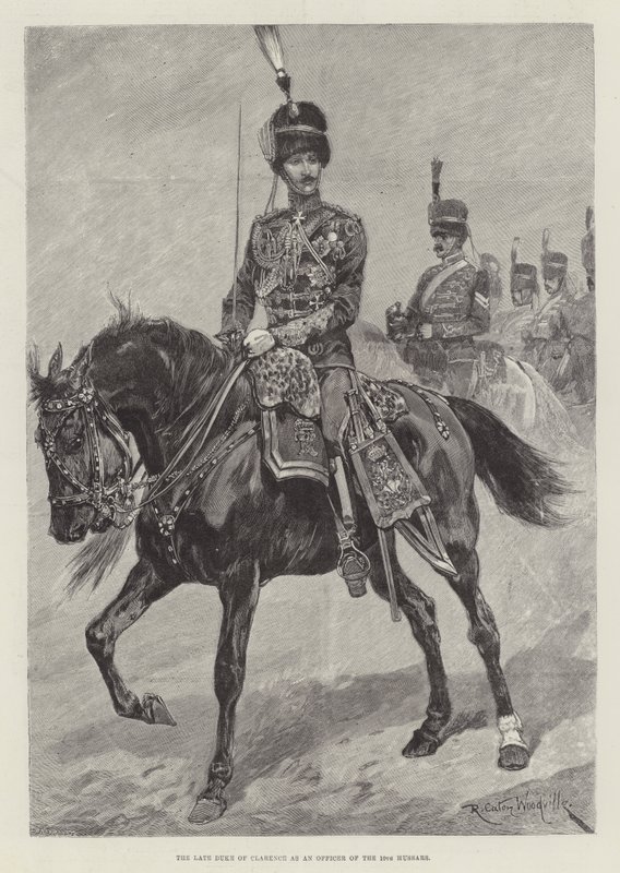 Zesnulý vévoda z Clarence jako důstojník 10. husarů od Richard Caton Woodville junior